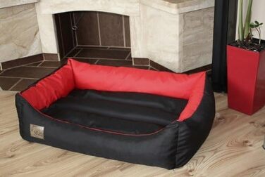 Крісло-лежанка для собак та котів Odol-Plu, 90x60 см, вологостійке, чорно-червоне