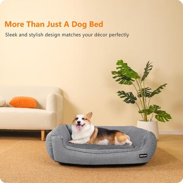 Крісло-ліжко для собак, ліжко для собак, подушка для собак, корзина для собак. Знімне та пральне, світло-сірий колір, 90 x 75 x 25 см