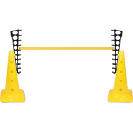 Спортивна перешкода Sportikel24 Комбінована 50 см зі стержнем 100 см – для аджиліті, стрибків та слалому, підходить для собак, коней та дітей (жовта)