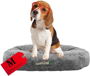 Гіркий лежак для собак середніх порід SuperKissen24 - водонепроникний лежак для котів - лежанка для собак з антикіготного матеріалу - антиалергенний та протиковзкий - лежанка для собак M 60 см x 14 см сірий