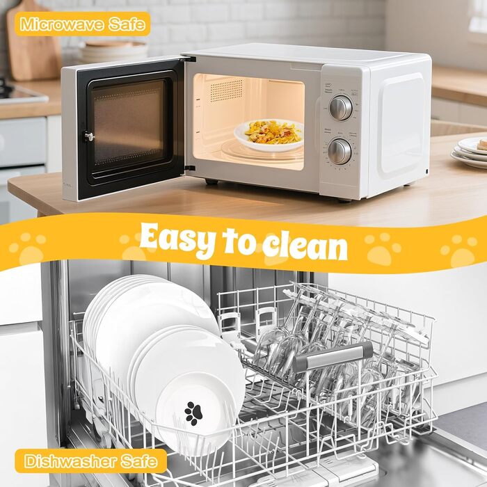 Підвищені миски для котів 2 шт. з підставки, керамічні миски для корму та води, чорні