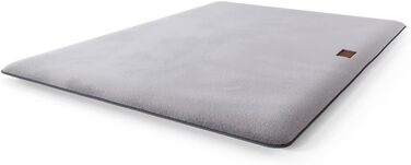 М'яка лежанка для собак Knuffelwuff Sunport 100x70см - для великих, середніх та маленьких собак. Сіра, з імітацією хутра. Підходить для дому, авто, кемпінгу.