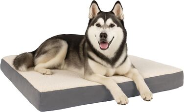 Ортопедичне ліжко для собак Petmaker, 2-шарове, з Memory Foam, для великих собак до 45 кг, сірого кольору, розмір L (112 x 89 x 12 см)