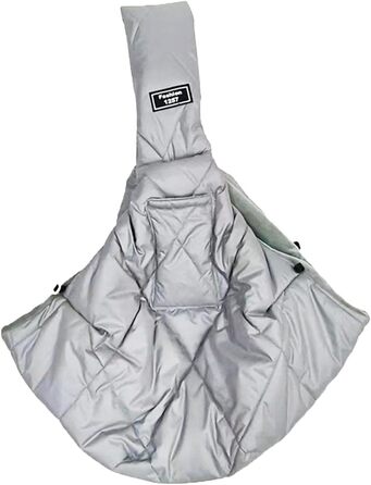 Сумка-переноска для собак та котів, зимова, з м'яким ременем, через плече, для маленьких тварин (Світло-сіра)