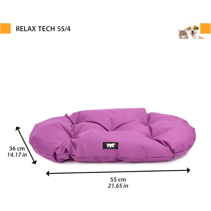Ортопедична лежанка для собак великих порід Ferplast, водонепроникна, знімний чохол, 110 x 70 x 8 см, фіолетовий