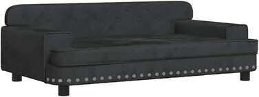 Крісло-ліжко для собак, м'яке лежанка для тварин, лежанка для маленьких собак та котів, чорний велюр (90 x 53 x 30 см)