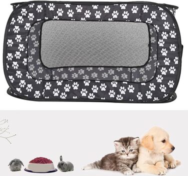 Переносне ліжко для домашніх тварин YPREWY: складана переноска для собак та котів, для маленьких собак та цуценят, прямокутна модель, з двома блискавками