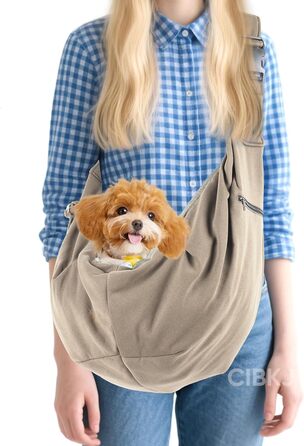 Сумка-переноска для собак та цуценят, зелена/хакі, з регульованим плечовим ременем