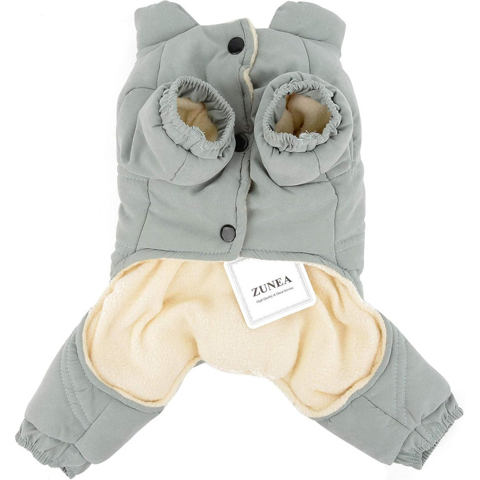 Зунеа Теплий зимовий костюм для собак - теплий пуховик з флісу для маленьких собак, цуценят, дівчаток та хлопчиків (L, зелений)