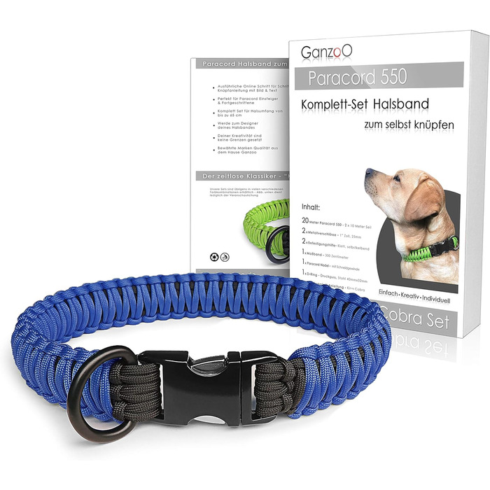 Набір для плетіння паракорду 550: нашийник для собак, інструкція, DIY подарунок (синій)