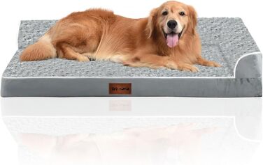 Ортопедичні лежанки для собак великих порід - водонепроникні, з водонепроникним підкладом, з неслизьким дном, знімний та пральний чохол (XL: 107 x 81 x 18 см)
