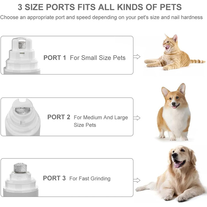 Шліфувальник кігтів для собак та котів Casifor з LED-підсвічуванням, тихий, чорний & LED (білий & LED)