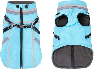 Теплий зимовий одяг для собак FeimaX: флісова куртка з блискавкою, захист від вітру та вологи, для маленьких та середніх собак (Блакитний, L)