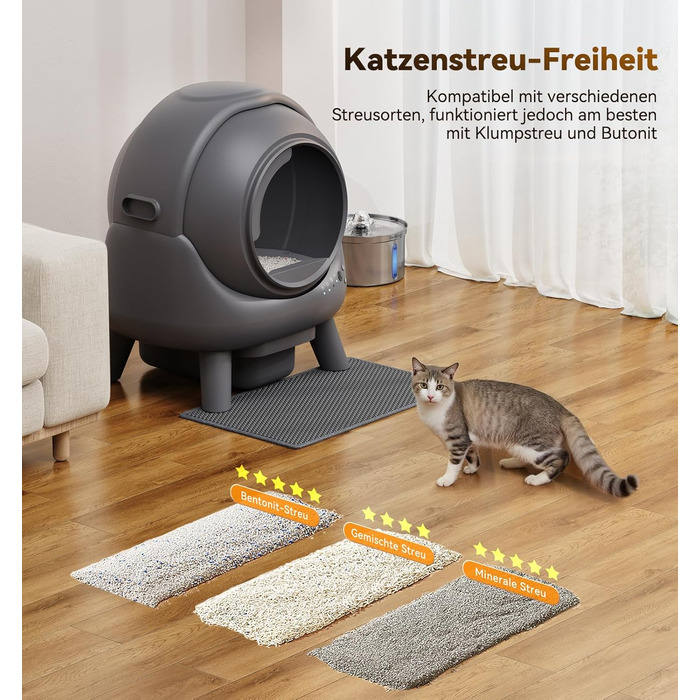 Автоматичний лоток для котів Katzenklo FEELNEEDY 65L з APP-керуванням, сенсорами безпеки та контролем запаху