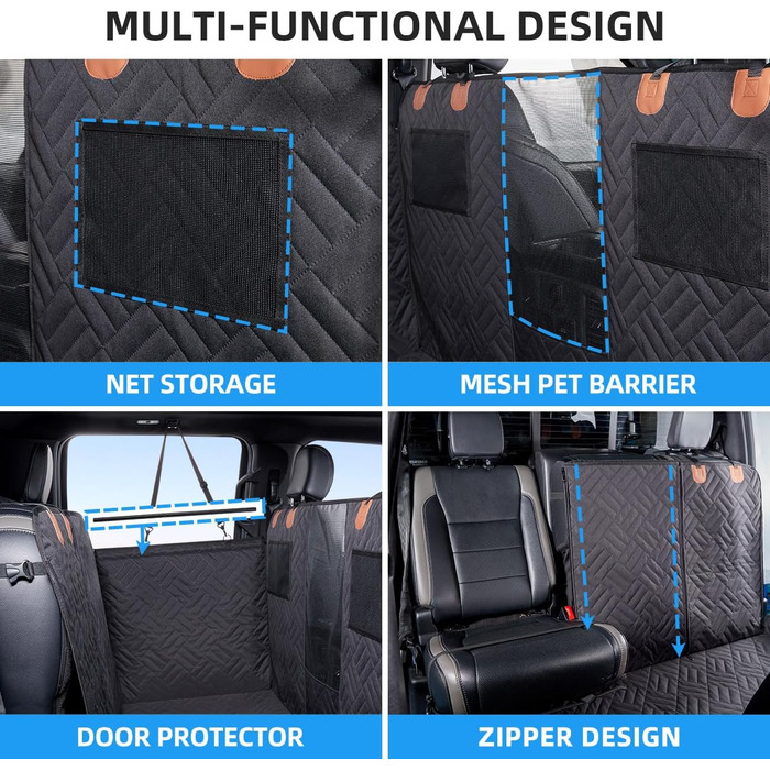 Чохол на сидіння для собак ABE, універсальний для вантажних автомобілів, авто та заднього сидіння, чорний (F150, F-Series)