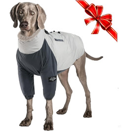 Теплий водонепроникний жилет для собак середнього та великого розміру з кільцем для повідка та кишенею. Зимовий костюм для собак, в'язаний фліс, захист від вітру та снігу, сірий, XL