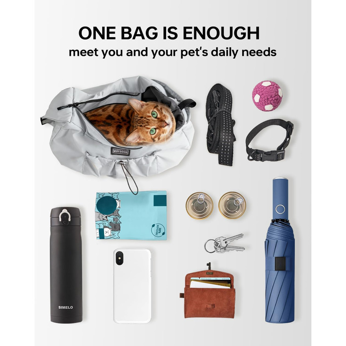 Сумка-переноска для собак та котів, широкі підплічники, регульована, ергономічна, сіра, до 5,4 кг