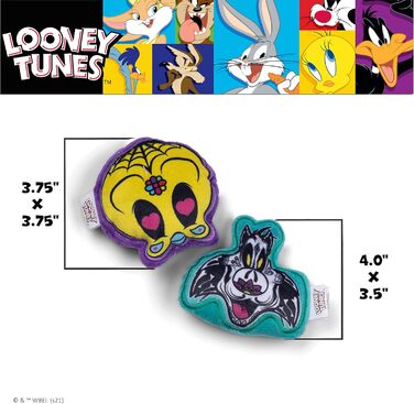 Іграшки для собак Looney Tunes на Гелловін Сильвестр і Твіті, 2 шт. | М'які пищалки для маленьких собак
