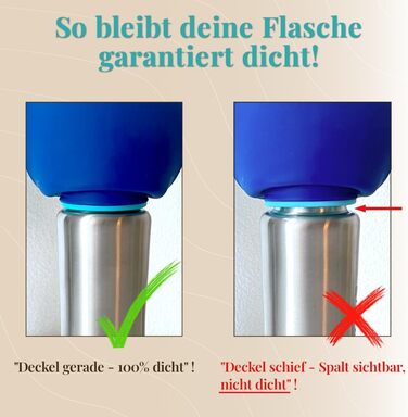 Гіззі® Поїлка для собак - пляшка для прогулянок, не протікає, з нержавіючої сталі, 2 розміри + м'яке рушник для собак | Поїлка для собак, 500 мл, блакитний океан