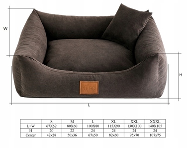 Лежанка для собак SOFA SUN, розмір L (100х80 см), колір графіт