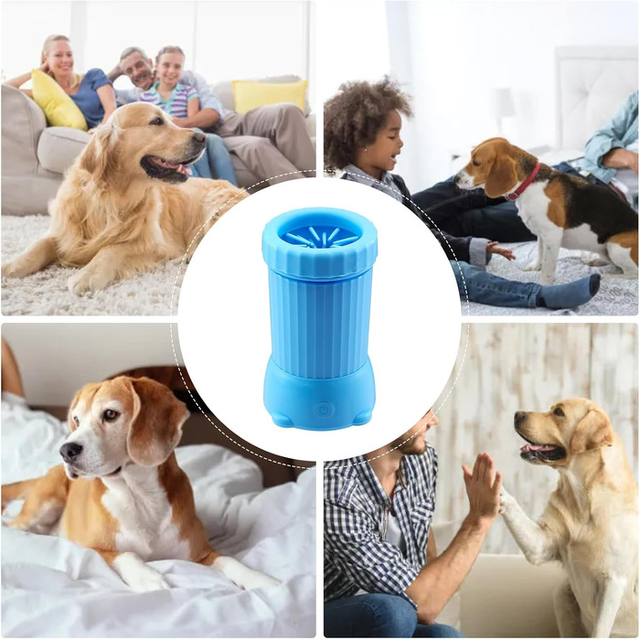 Автоматичний мийник лап для собак, USB, для середніх та великих порід, зелений (блакитний)