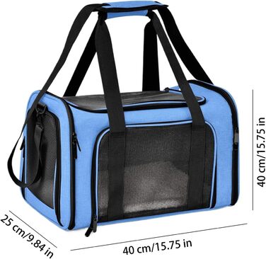 Транспортна переноска для собак та котів, складна, блакитна. Підходить для маленьких тварин, портативна переноска для подорожей