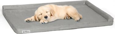 Ліжко-манеж для собак PetFusion PuppyChoice 74×48 см з водонепроникним і щільним поролоновим матрацом, знімним і праним чохлом з мікрозамші, зручне та портативне з ручкою