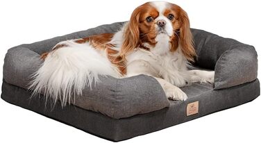 Крісло-ліжко для собак великих порід Ferplast: ортопедичне, з memory foam, 93x73x22,5 см (Сірий, 64x52x17 см)