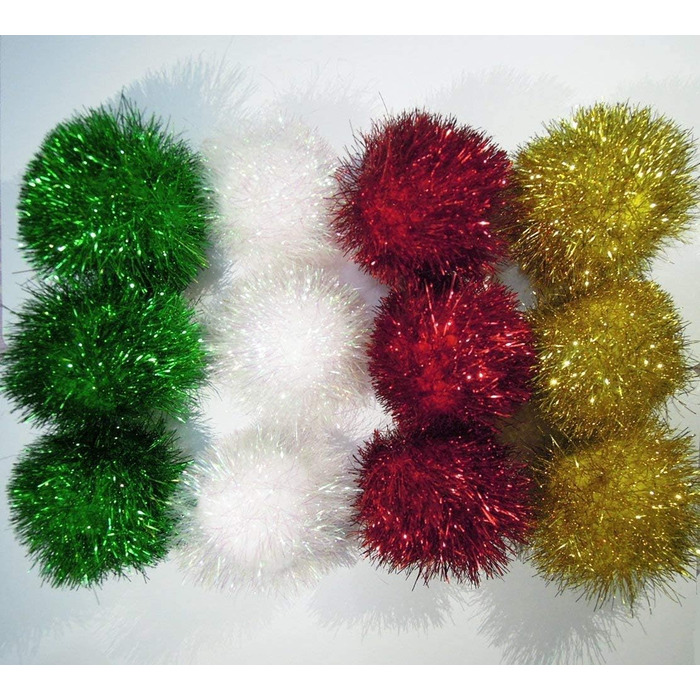 Інтерактивні іграшкові м'ячики PETFAVORITES Sparkle Ball для котів, 12 шт, блискучі помпони для кошенят