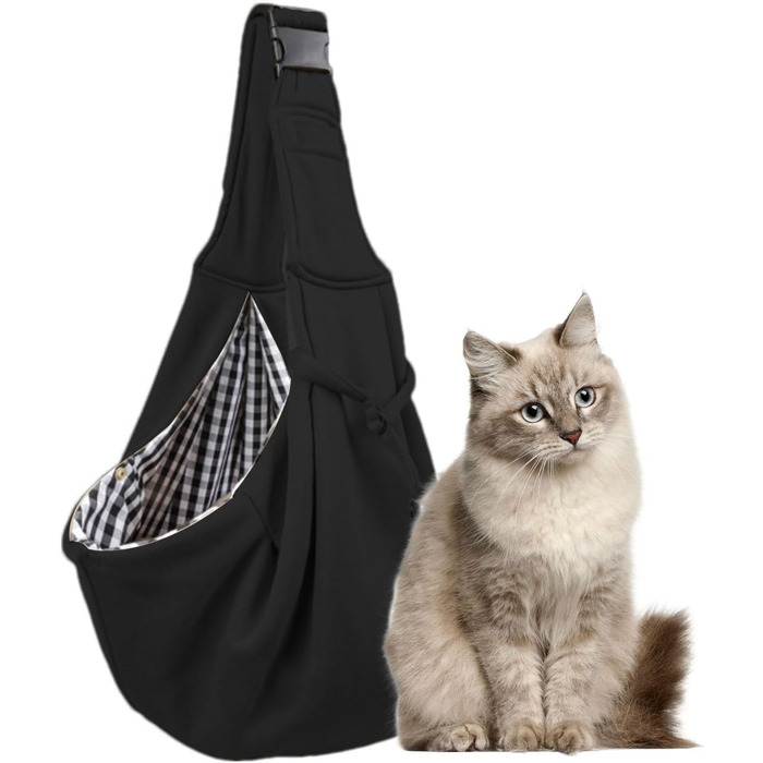 Транспортна сумка для собак, переноска для цуценят – зручна та безпечна переноска для собак з регульованим ременем, чорна