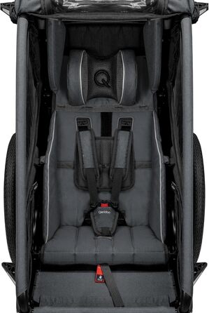 Qeridoo Kidgoo 1 Navy Blue - Причіп для велосипеда, прогулянковий візок для дітей, тренажер для ходьби, 38л, з амортизацією та ARS