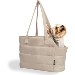 Легка переносна сумка для собак до 6,8 кг, степкова сумка-переноска для цуценят, з кріпленням для безпеки, дамська сумка для собак для подорожей/покупок (Коричнева)