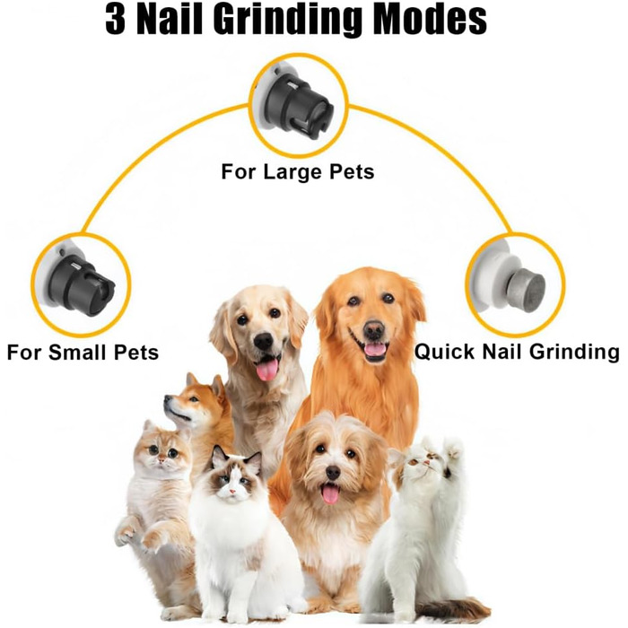 Шліфувальник для кігтів собак MiOYOOW з LED-підсвічуванням, 5 швидкостей, USB-зарядка, тихий, для собак та котів