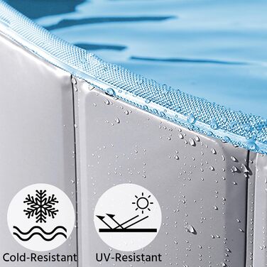 Басейн для собак Yaheetech 140x30 см, протиковзкий ПВХ, зливний клапан, сірий, XL