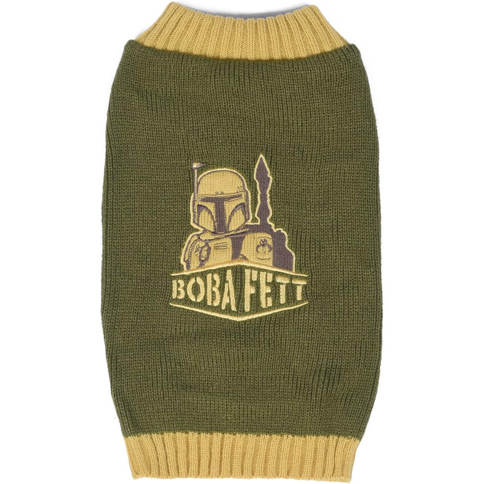 Пуловер для собак Star Wars Boba Fett, розмір M (Medium) | Пуловер для собак Boba Fett | Одяг для домашніх тварин, пуловер для собак | Подарунок для шанувальників Star Wars, подарунок Boba Fett, зелений