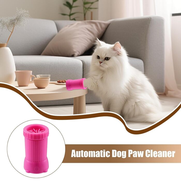 Електричний очищувач лап для собак, мийка для лап, автоматичний, USB, перезаряджуваний, зелений/рожевий