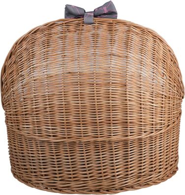 Плетена будка з лози для собак і котів e-wicker24, з дахом, натуральний сірий, лежанка, кошик, будиночок