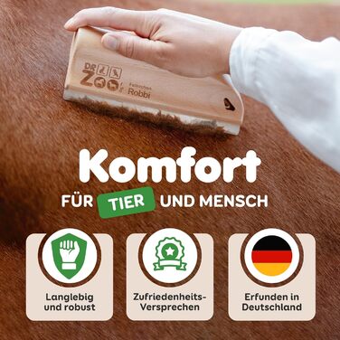 Дзеркало для коней Robbi – ефективний гребінь для зміни хутра – ідеально підходить для короткошерстих, підшерстка та догляду за конями – ергономічна щітка з нержавіючої сталі для легкого гребінню