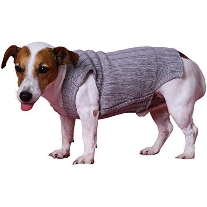 Пуловер для собак Doggy Dolly W073, сірий, зимовий, розмір L (46-48см груди, 31-33см спина)