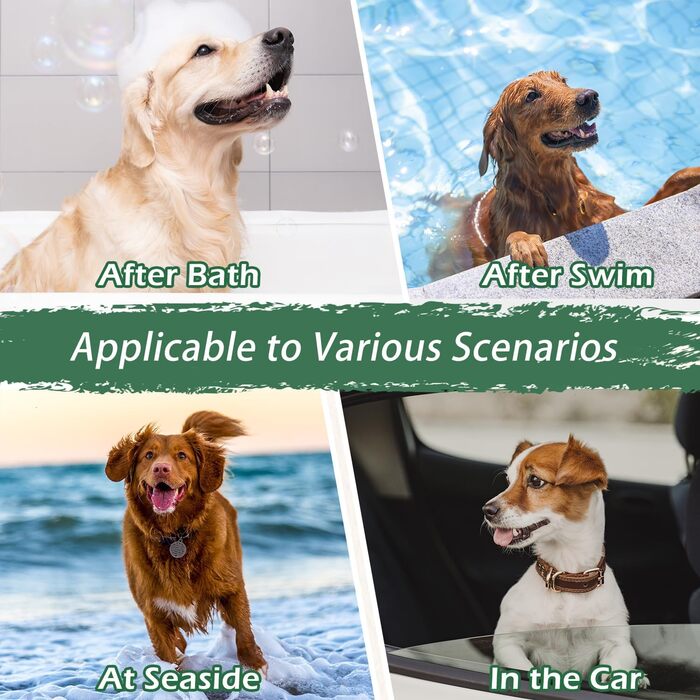 Швидковисихаючий халат для собак з мікрофібри, для малих, середніх та великих тварин, регульований, для собак та котів вагою 13,6–23,6 кг (M)