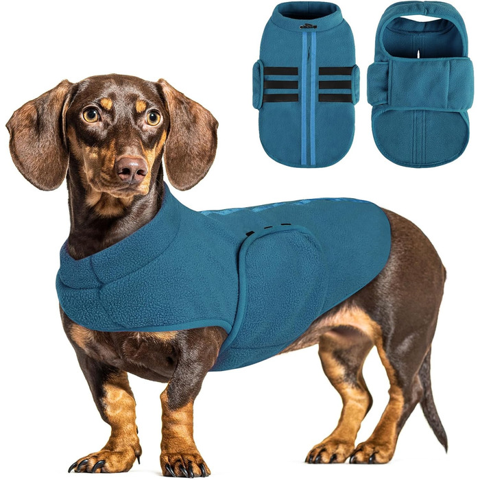 Теплий флісовий жилет для собак Пузаукал: зручний одяг для маленьких та середніх собак, жилетка для собак, тепла сорочка для собак, жилет для котів та собак, колір Павич