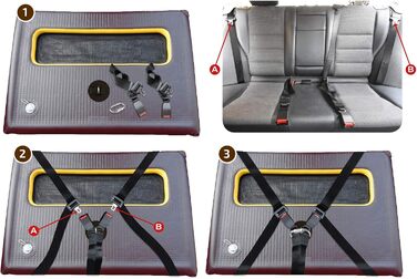 Транспортна переноска для собак Tami - переноска-авіабокс, клітка для собак, переноска для автомобіля, клітка для багажника, сітчаста переноска для собак, автотранспортна переноска, переноска для собак Backseat S