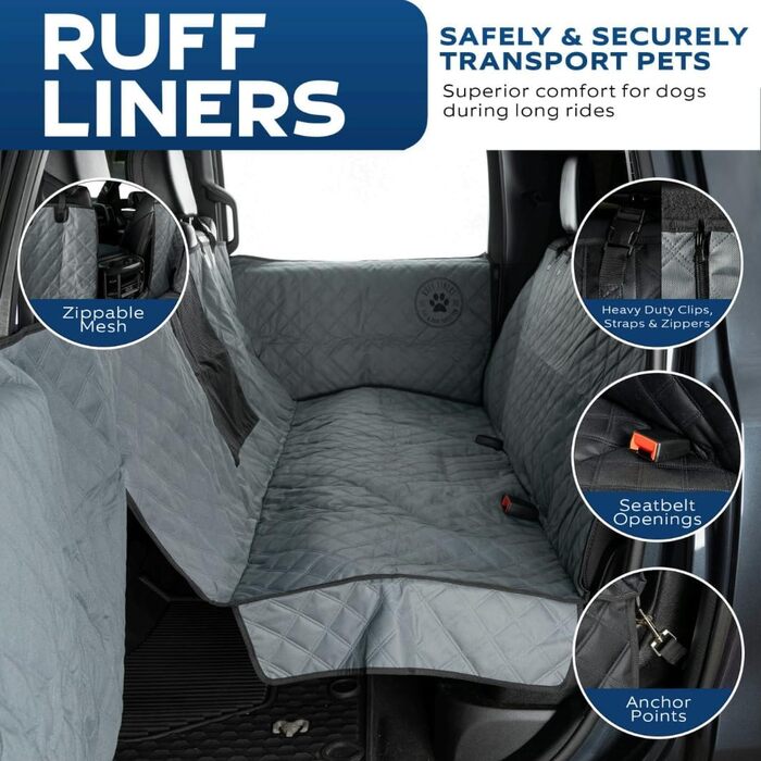 Водонепроникний чохол-гамак для заднього сидіння авто для собак Ruff Liners, захист сидінь і дверей для позашляховиків та пікапів