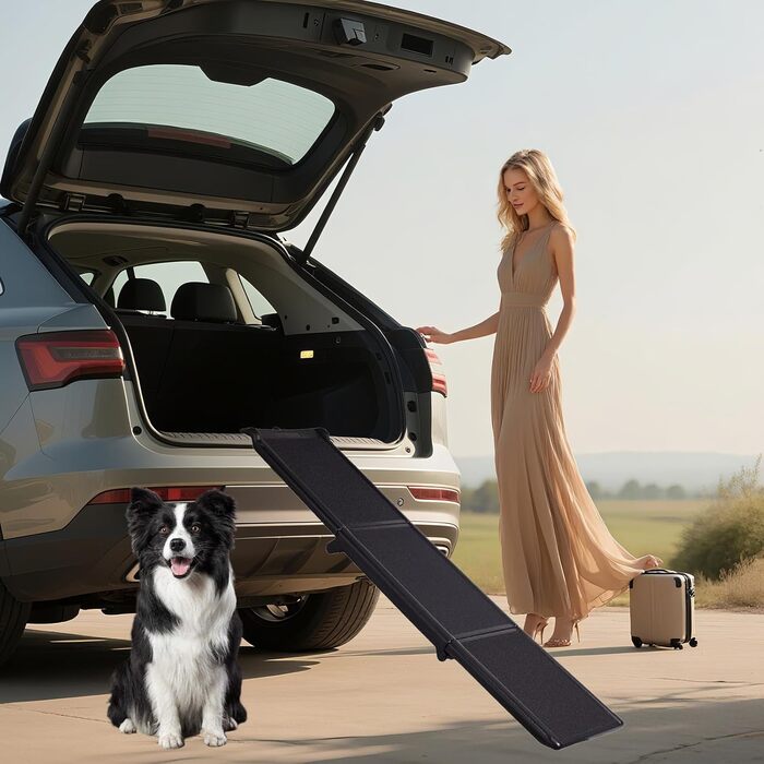 Рампа для собак велика, 180 см, складна, 70 кг, з антиковзким килимком, для авто, SUV, вантажівок та меблів