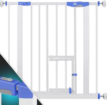 Захисне ворота KIDIZ® для дітей, собак та котів | Без свердління, розширюване, поворотне | Розмір: 74-87 см, блакитне