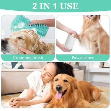 Лявочка для миття лап собак, очищувач лап для собак, видаляє бруд і сміття з лап, м'який очищувач для лап собак великих і малих порід, щітка для очищення лап собак 14,9 * 9,6 см, очищувач лап для собак