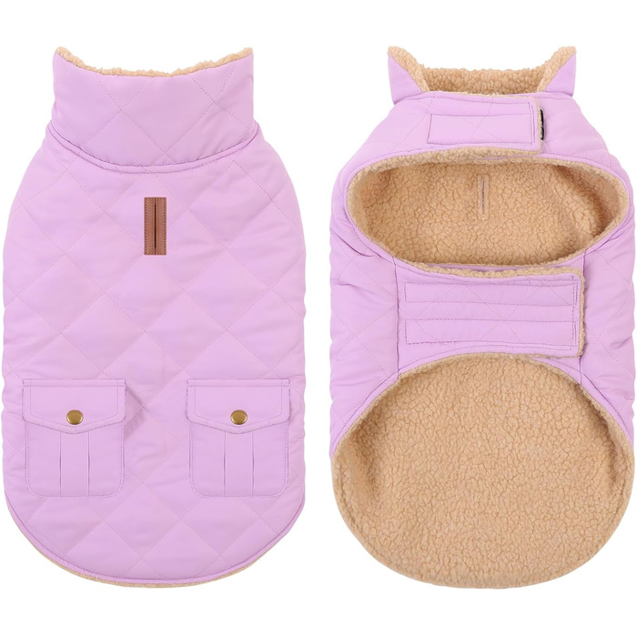 Зимова куртка для великих собак, вітронепроникна, для холодної погоди, одяг для тварин, сноуборд куртка, для Голден Ретрівера, Лабрадора, Хаскі, розмір XL (M, фіолетовий)