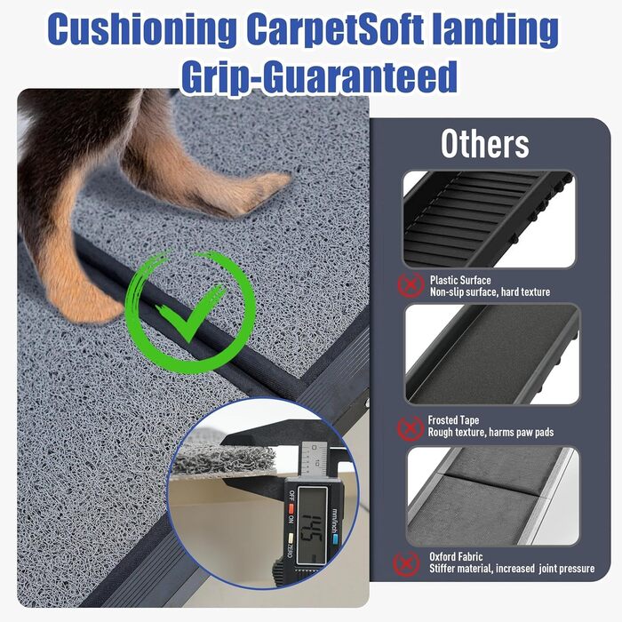 Рампа для собак BACOENG 180 см, автоматичне складання, з антиковзким килимком, для автомобілів, вантажівок та SUV