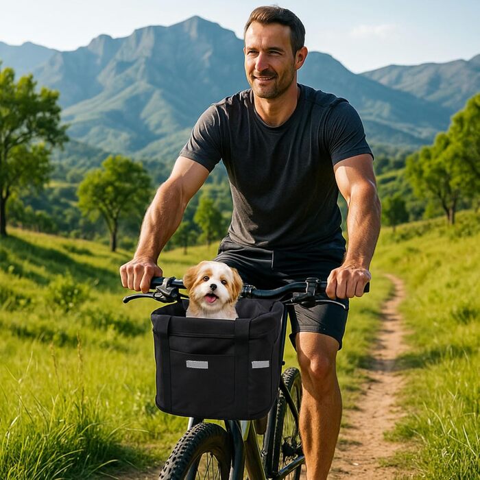 Зручний велосипедний кошик на кермо, для собак та покупок, з адаптером, передній