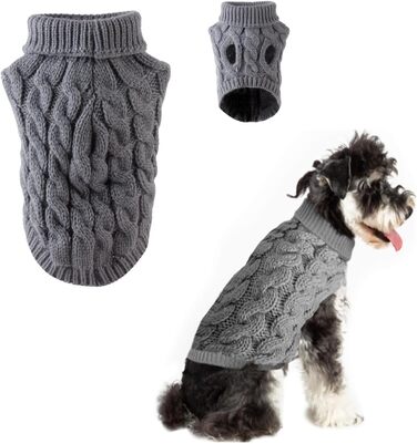 Пуловер для собак на зиму, теплий светр для тварин, зручний ростовний одяг для цуценят, котів та собак різних розмірів (M, сірий)